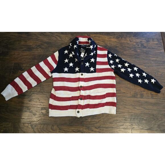Polo Ralph Lauren Mens Americana American Flag Sweater XXL Knit - Picture 1 of 10